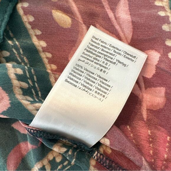 Farm Rio Seashell Tapestry Teal Buttoned Shirt-Blouse Size Medium New With Tags - Picture 13 of 13